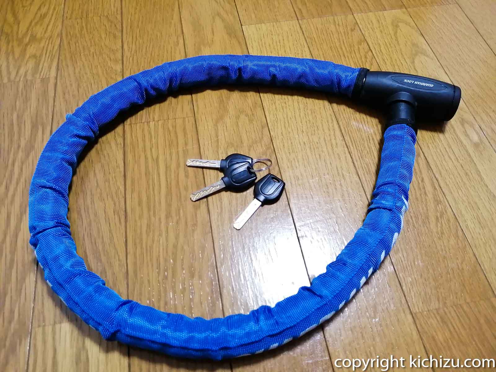 OSS ( 大阪繊維資材 ) ワイヤーロック GUARDIAN LOCK ハードワイヤー・ビッグ Blue HWB-1000