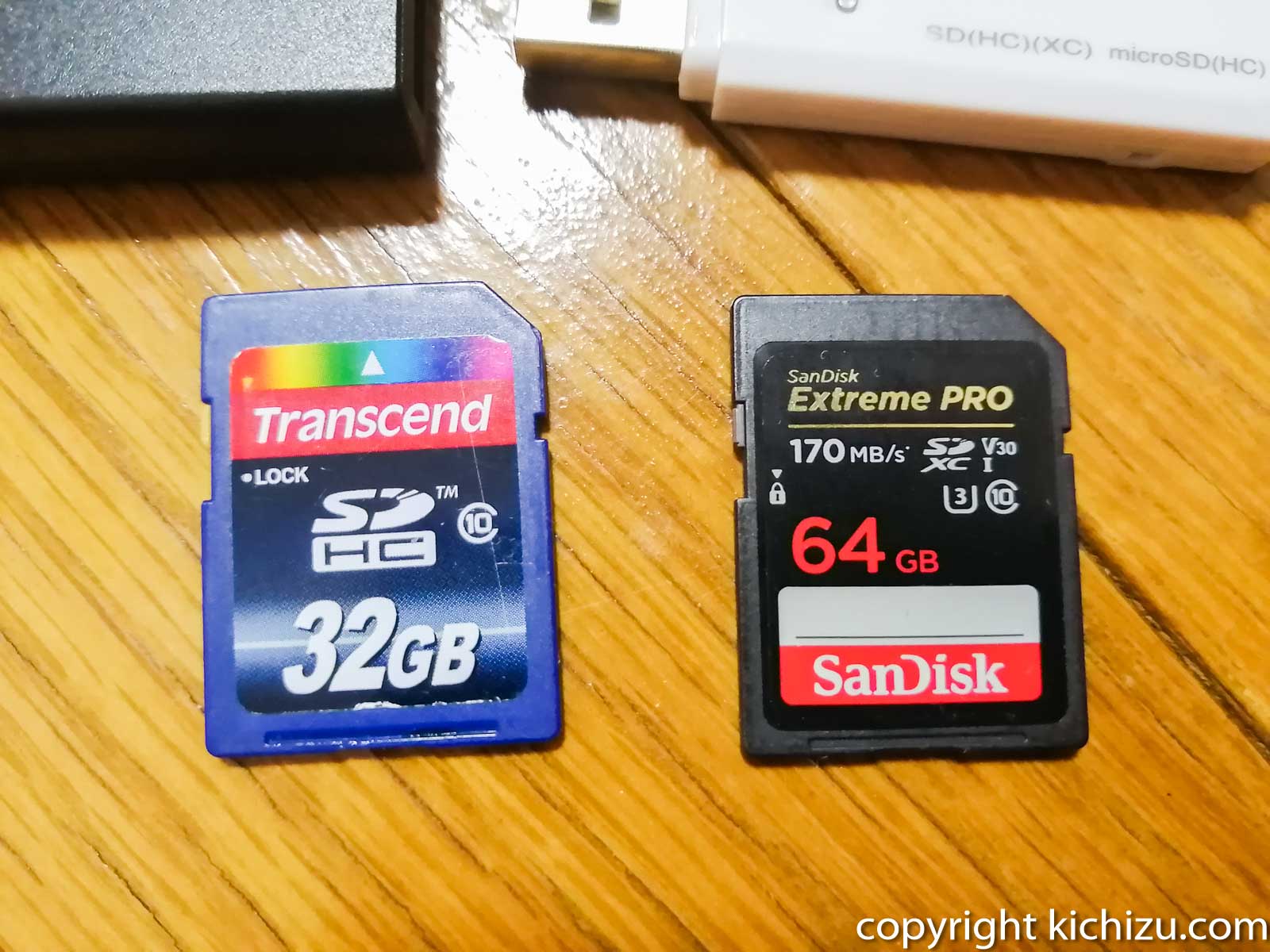 SDHCとSanDisk 64GB Extreme PRO UHS-I SDXC 170MB/s SDSDXXY-064G