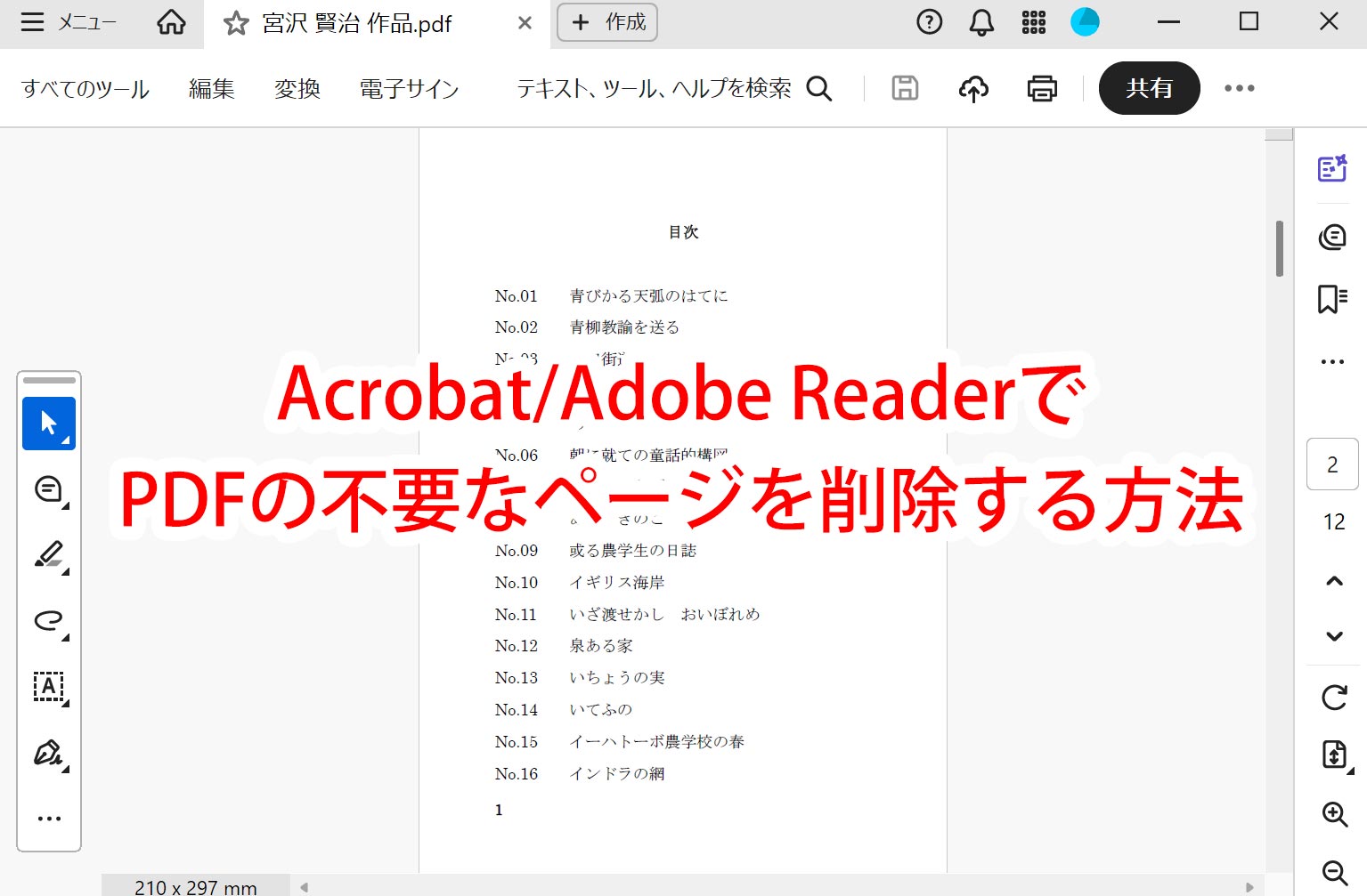 Adobe AcrobatでPDFの不要なページを削除する方法