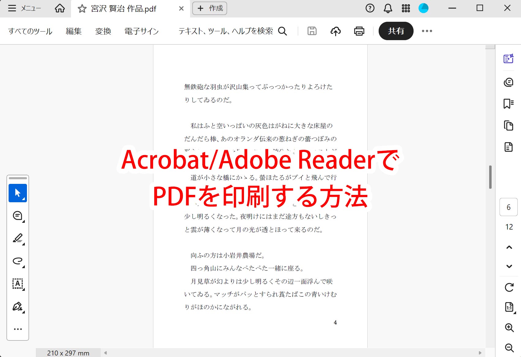 アクロバット、ット アドベリーダーで PDF を印刷する方法