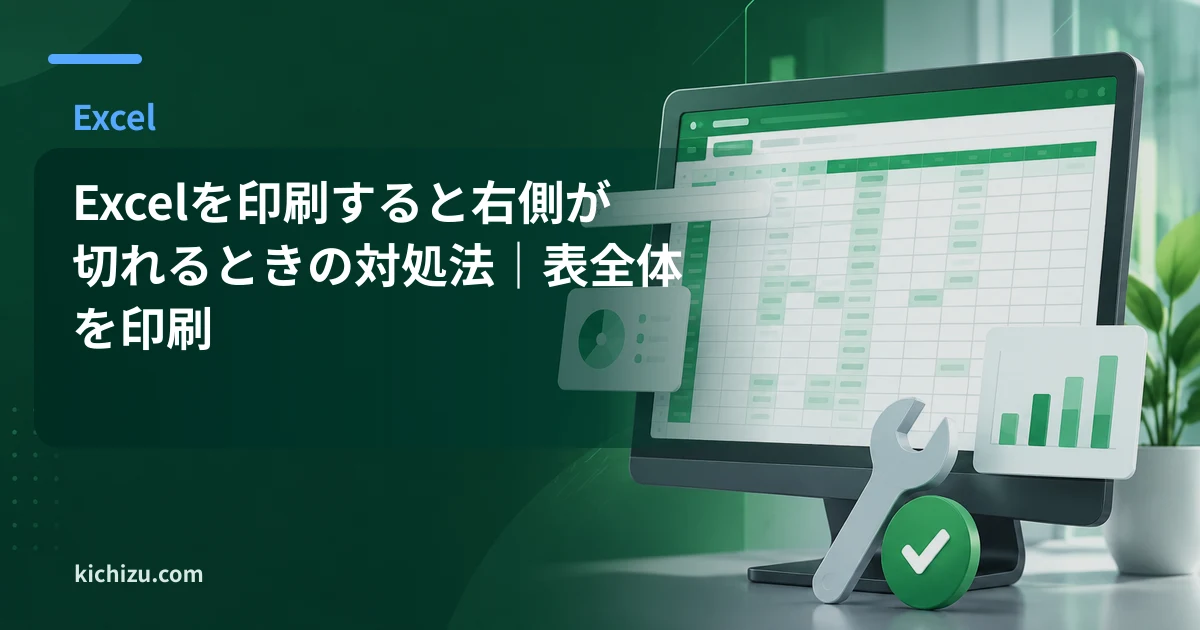 Excelを印刷すると右側が切れるときの対処法|表全体を印刷
