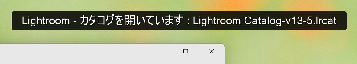 lightroomカタログを開いています