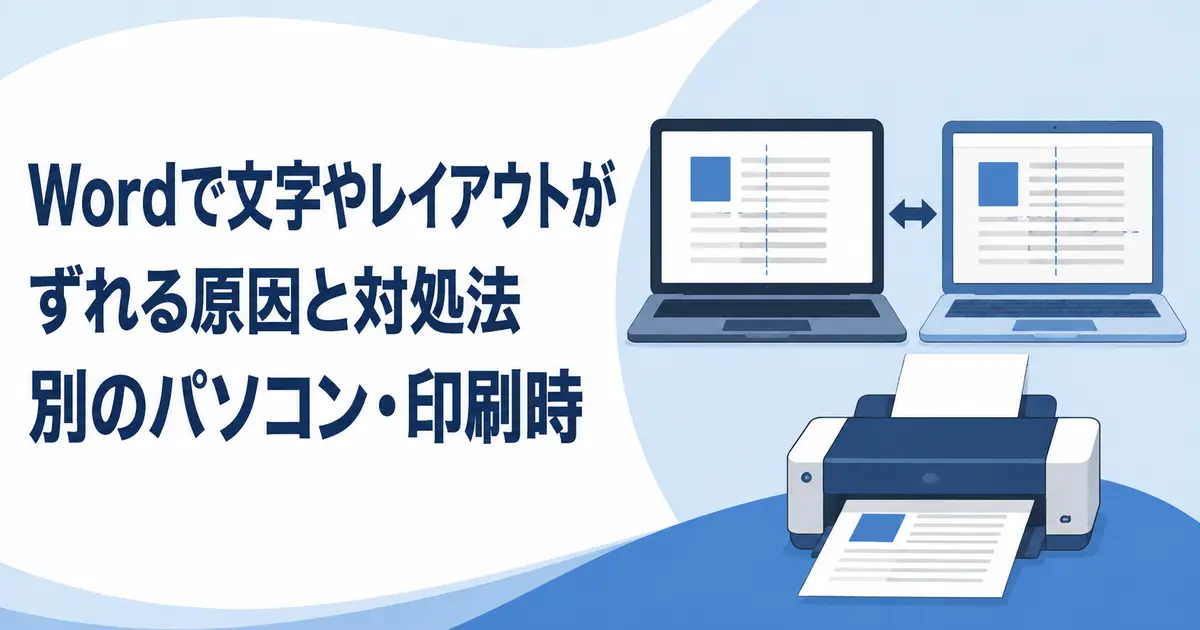 Wordで文字やレイアウトがずれる原因と対処法｜別のパソコン・印刷時
