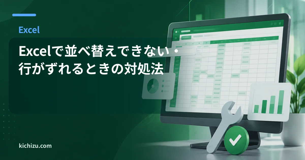 Excelで並べ替えできない・行がずれるときの対処法