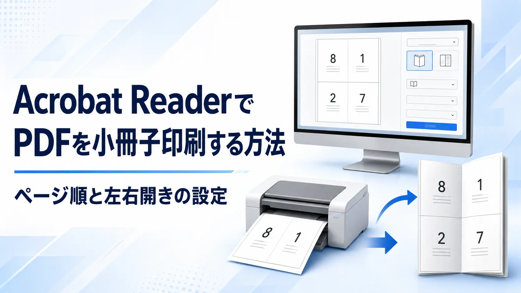 Acrobat ReaderでPDFを小冊子印刷する方法｜ページ順と左右開きの設定