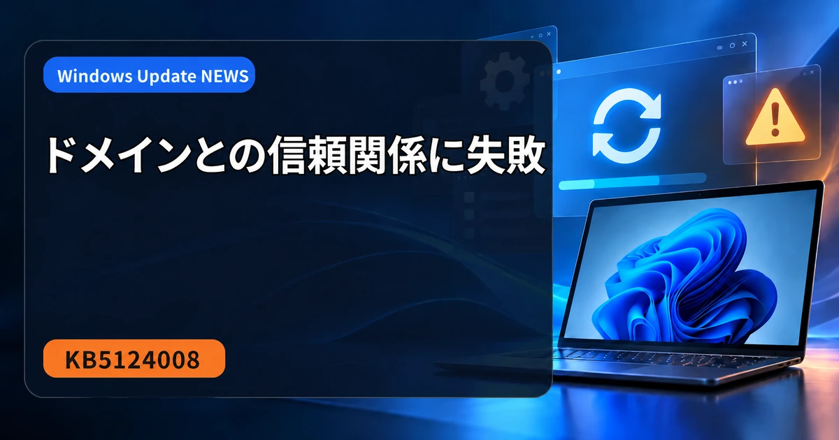 Windows 11更新後に「ドメインとの信頼関係に失敗しました」｜KB5124008で不具合