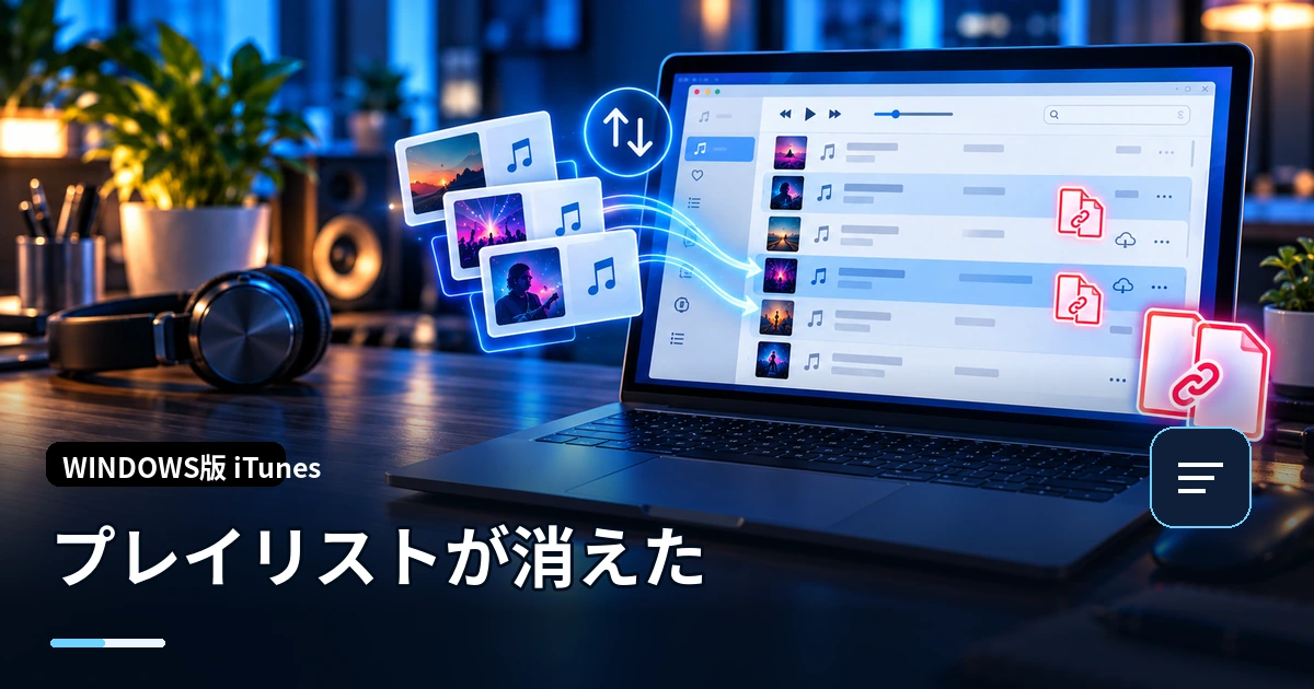 iTunesのプレイリストが消えた？曲の一覧や再生順を復元する方法
