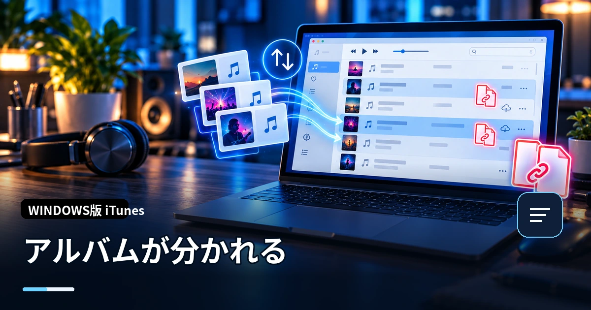 iTunesで同じアルバムがバラバラに分かれる原因と1つにまとめる方法