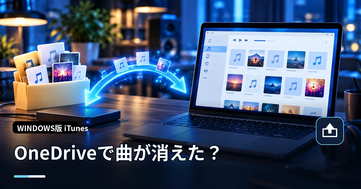 OneDriveでiTunesの保存場所が勝手に変わった？曲が見つからない原因と対処法