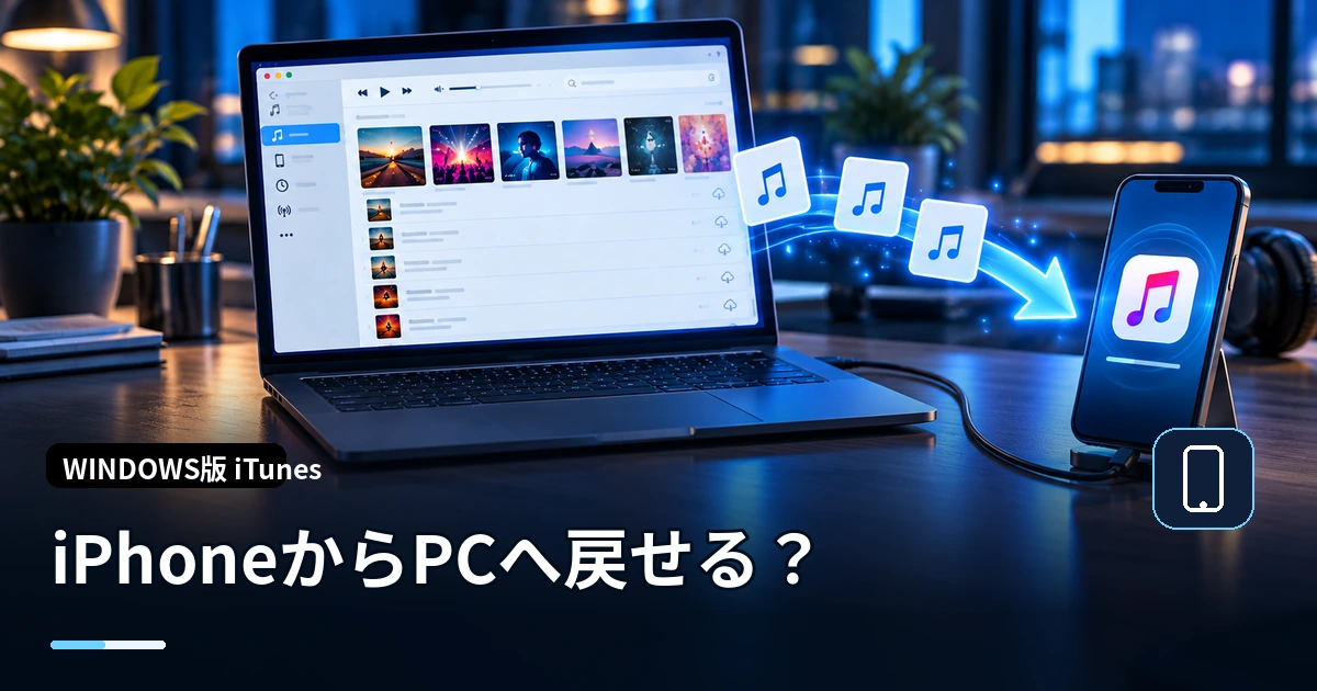 iPhoneに入っている音楽をWindowsパソコンへ戻せる？iTunesで転送できる曲の違い